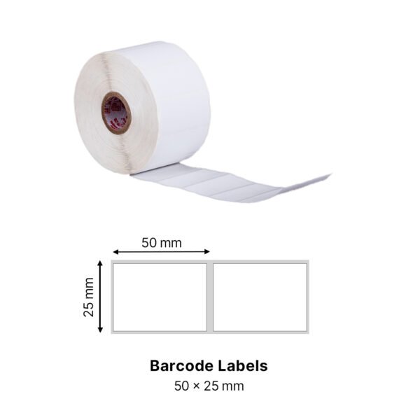 Barcode Labels – 50×25 mm - 2000 Labels/Roll - Prakash Labels